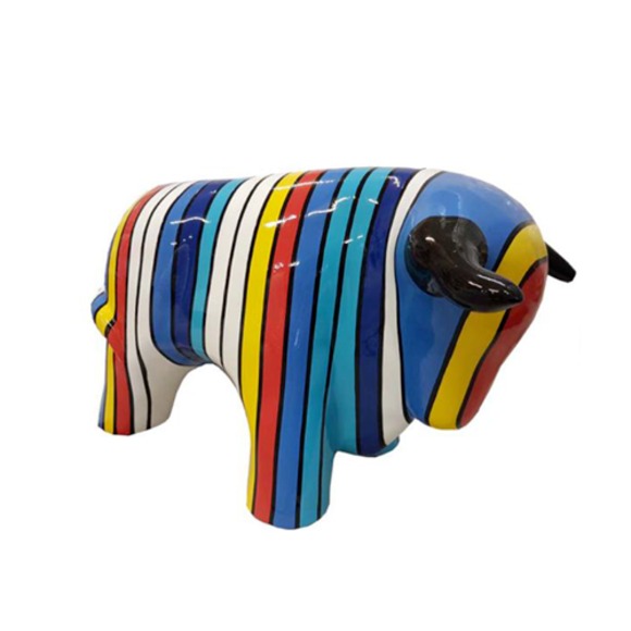 Abstrakt Büffel Figur Statue Skulptur Deko Garten Design Statuen Dekoration