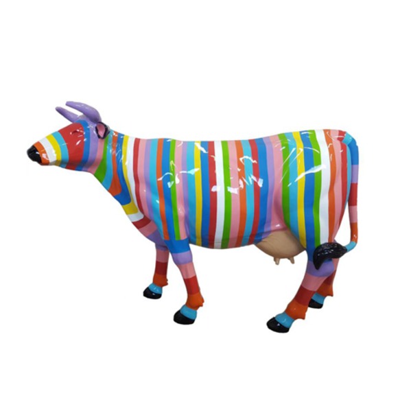 Design Figur Skulptur Bunt Bemalte Statue Deko 147x210m Garten Statuen