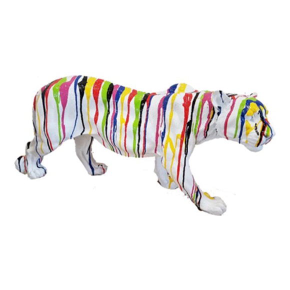 Abstrakt Tiger Figur Statue Skulptur Deko Garten Design Statuen Dekoration