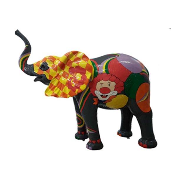 Design Statuen Bunte Figur Bemalte Statue Elefant Skulptur Deko Garten