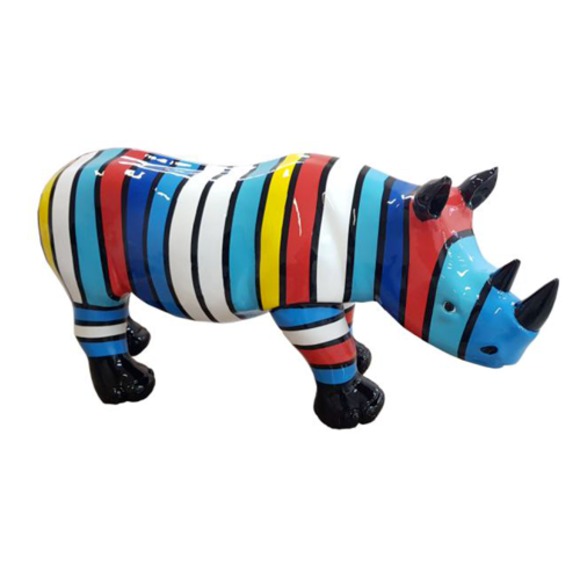 Abstrakt Nashorn Figur Statue Skulptur Deko Garten Design Statuen