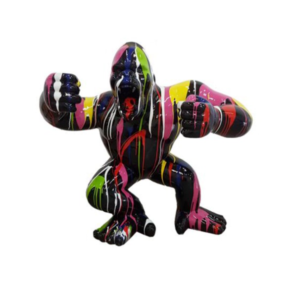 Modern Skulptur Gorilla aus Kunststoff Dekorative Figur Garten 70cm Statuen