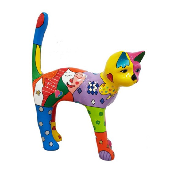 Design Dekoration Figur Katze aus Kunststoff Garten Skulptur Statuen 110 cm