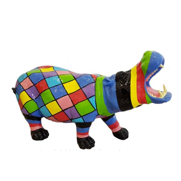 Design Dekoration Figur Nilpferd aus Kunststoff Garten Skulptur Statuen