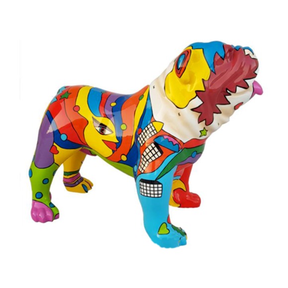 Skulptur Hund Ich bleibe draußen Kunststoff 90 cm Laden Restaurant Garten