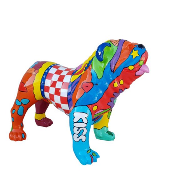 Design Skulptur Dekoration Figur Hund aus Kunststoff Garten Statuen 72x90 cm