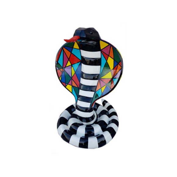 Design Dekoration Figur Kobra aus Kunststoff Garten Skulptur Statuen 90 cm