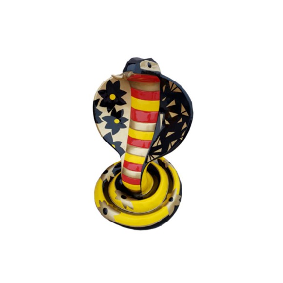 Design Dekoration Figur Cobra aus Kunststoff Garten Skulptur Statuen 90 cm