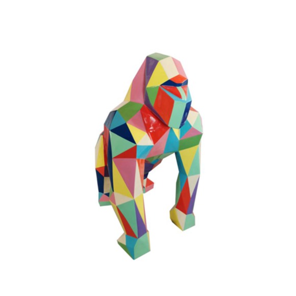 Modern Skulptur Gorilla aus Kunststoff Dekorative Figur Garten 128x78cm