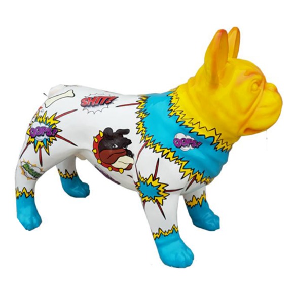 Design Dekoration Figur Hund Kunststoff Garten Skulptur Statuen 75x100cm