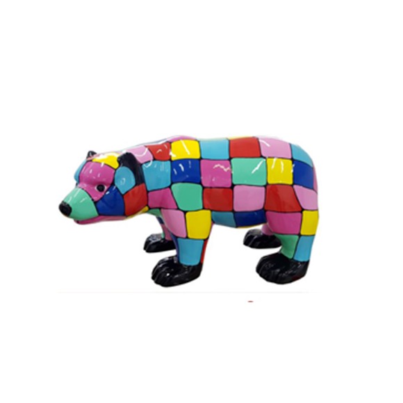 Design Dekoration Figur Bär aus Kunststoff Garten Skulptur Statuen 60x100cm