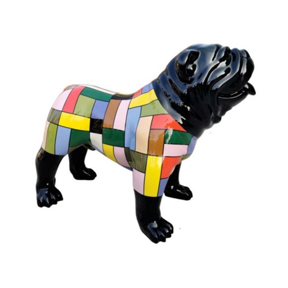 Skulptur Hund Ich bleibe draußen Kunststoff 90 cm Laden Deko Restaurant