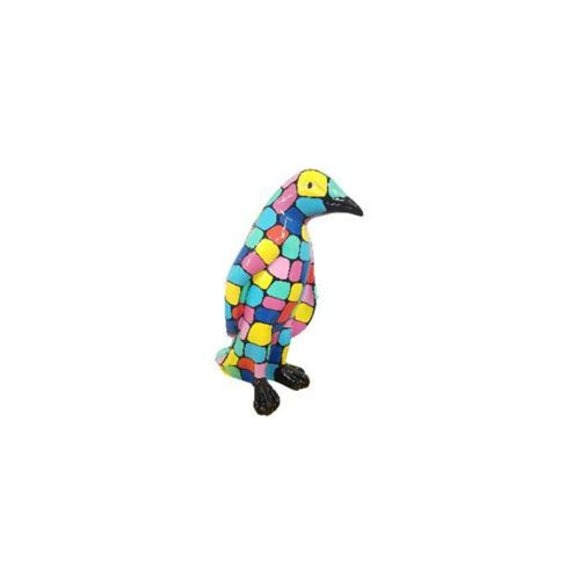 pinguin figur abstrakte figuren statuen moderne bunt bemalt neu 40cm statue