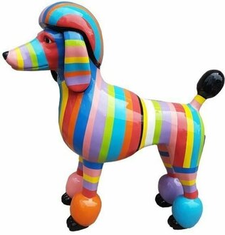 Abstrakte Pudel Figur Statue Skulptur 63cm Statue Skulpturen Bunte Skulptur Hund 2