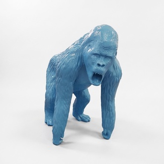 Abstrakte Blaue Figur Statue Gorilla Skulptur Deko Garten Design 130cm