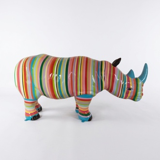 Abstrakte Figur Statue Nashorn Skulptur Deko Garten Design 175cm Neu