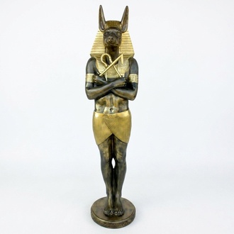 Ägyptische Figur Schakal Anubis aus Kunststoff, Groß god of death, Höhe 181 cm