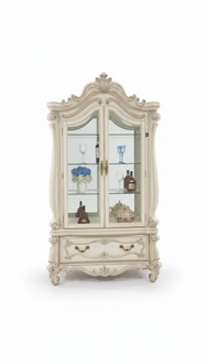 Anrichte Luxus Schaufenster Vitrine Glas Schrank Antik Stil Barock Rokoko Möbel