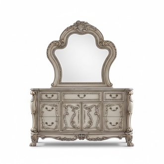 Anrichte Silber Barock Holz Stil klassisch Italienische Möbel Design Kommode Neu