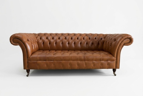 Antik Braune Chesterfield Couch Sofa Polster Couchen Sofas Leder Texil