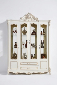 Antiker Stil Schrank Barock Glasschrank Schränke Möbel Holz Vitrine