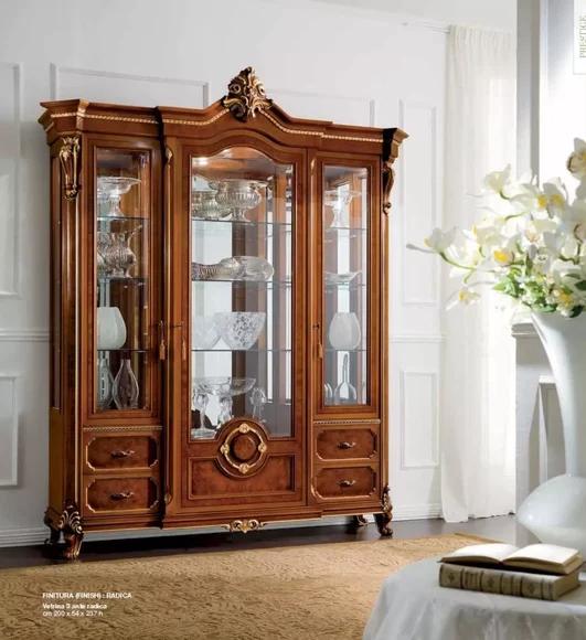 Vitrine Luxus Schränke Vitrinen Holz Wohnzimmer Möbel Schrank Braun
