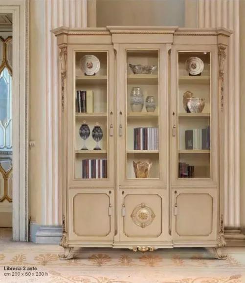 Vitrine Luxus Groß Schränke Vitrinen Holz Wohnzimmer Beige Barock