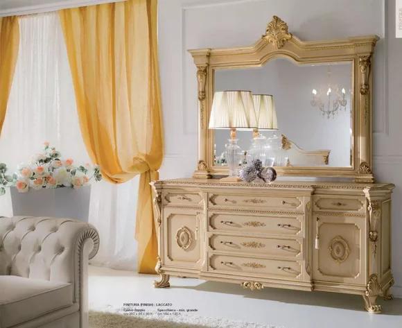 Kommode Spiegel Schminktisch Frisiertisch Beige Garnitur Schlafzimmer