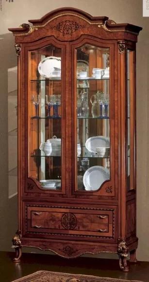 Vitrine Schränke Braun Vitrinen Luxus Schrank Wohnzimmer Glas Holz