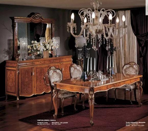 Esstisch Tisch Ausziehbar Essecke Holz Groß Braun Barock Esszimmer