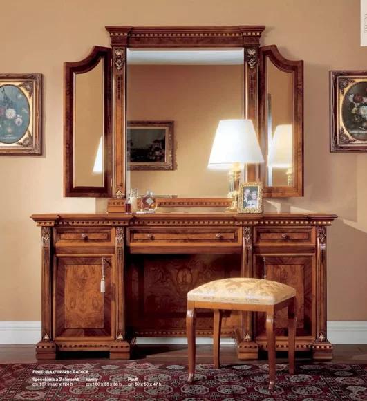 Schminktische Frisiertisch Kommode Spiegel Holz Braun Set Schlafzimmer