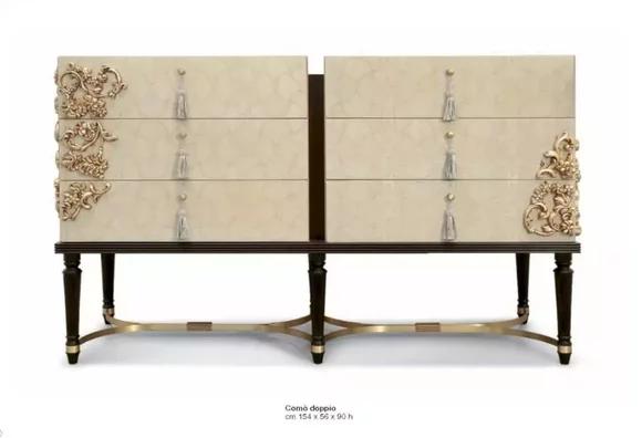 Kommode Sideboard Luxus Schränke Kommoden Schlafzimmer Holz Beige