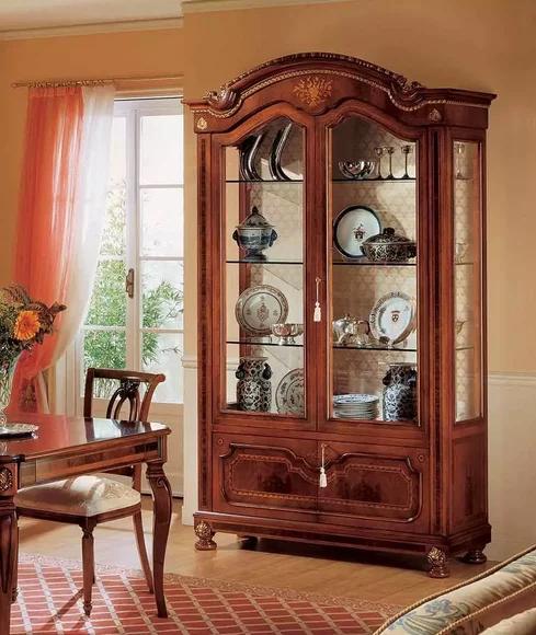 Vitrine Schränke Vitrinen Braun Luxus Schrank Wohnzimmer Glas Holz
