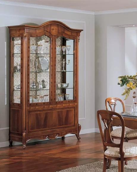 Vitrine Schränke Vitrinen Braun Luxus Wohnzimmer Schrank Holz Glas