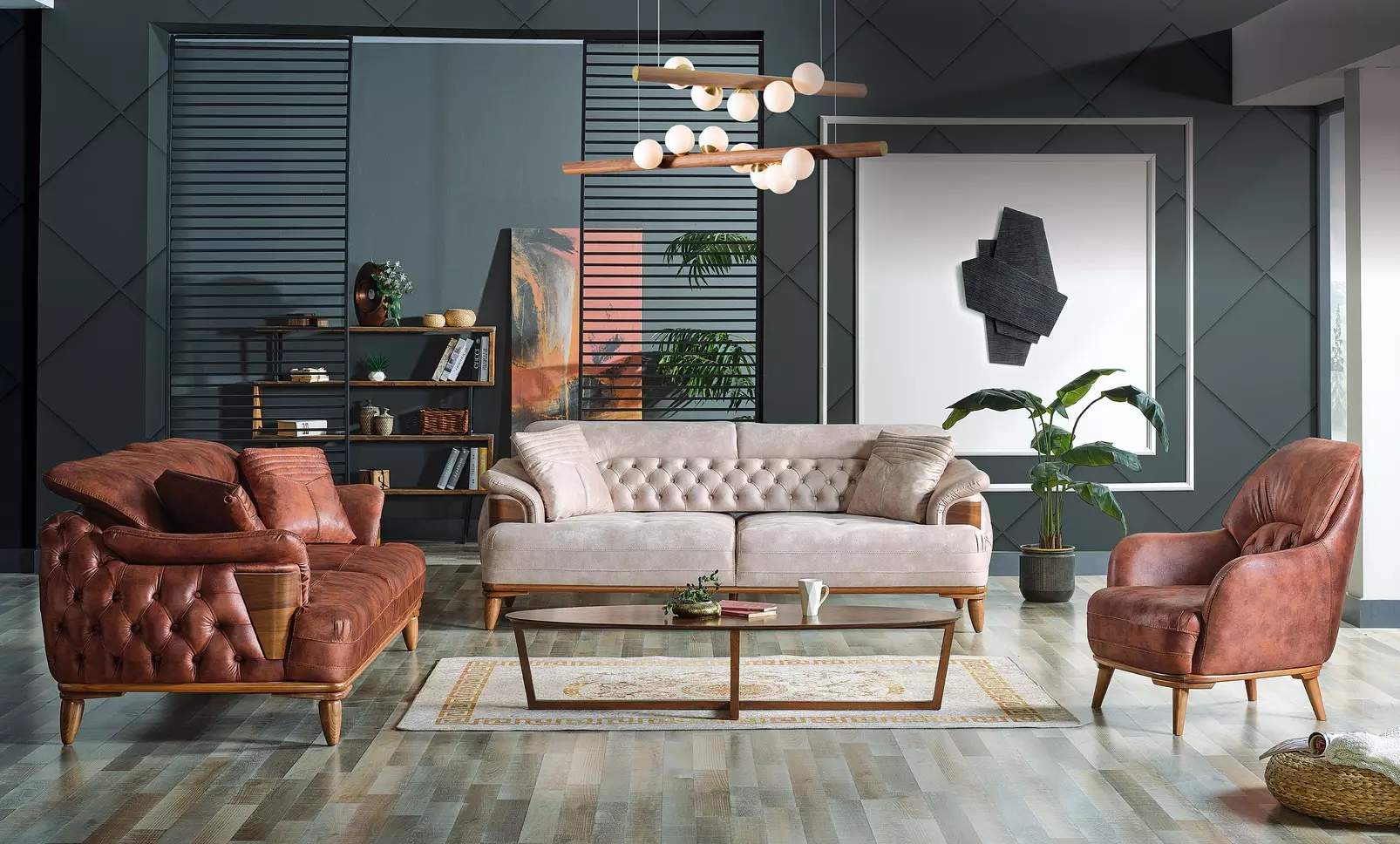 Klassisch Sofagarnitur 3+3+1 Sitzer Chesterfield Relax Sessel Möbel