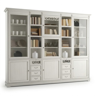 Arbeitszimmer Möbel Büro Bücherregal Holz Bücherregal mit Schubladen Design