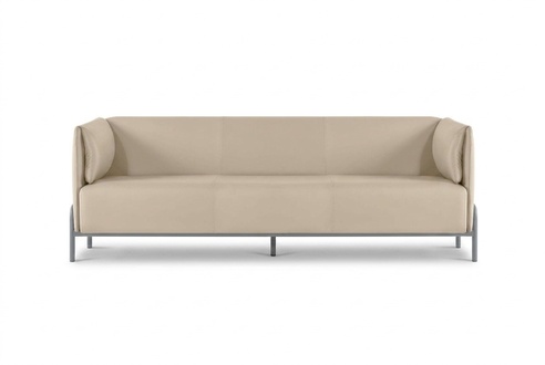 Arbeitszimmer-Set 3-Sitzer Sofa Beige Modern Design Wohnzimmer Kissen