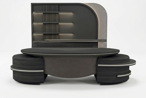 Arbeitszimmer-Set Grau Holz Modernes Design