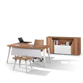 Arbeitszimmermöbel Komplettbüro Eckbürotisch Set 3tlg Holz Weiß Tisch