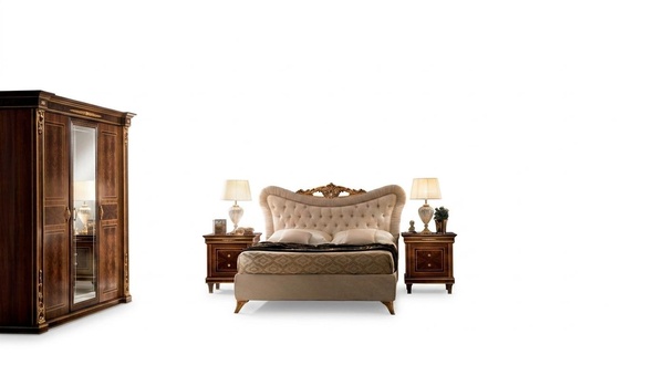 arredoclassic™ Schlafzimmer Set Modigliani Barock Rokoko Bett Nachttisch