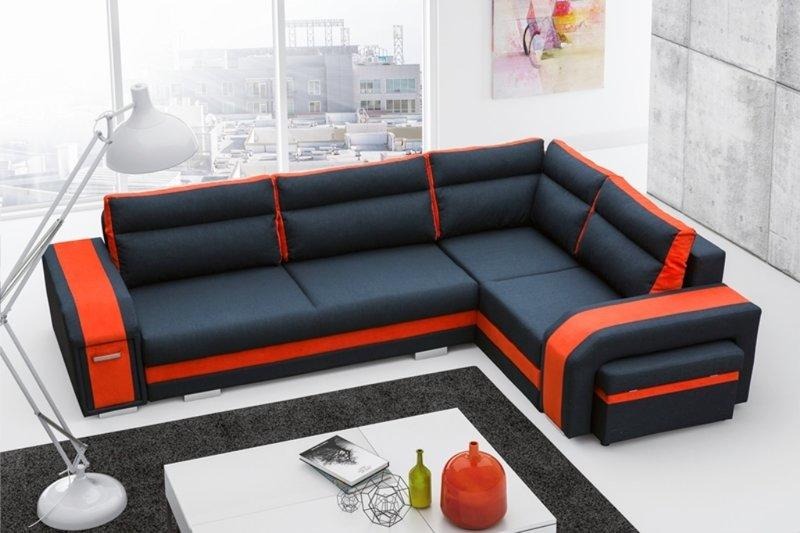 Sofa Schlafsofa Designer Sofa mit Bettfunktion + Bettkasten Ecksofa Couch NEU ASSAN