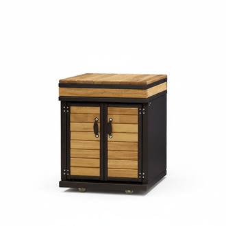 Außenküchenmodul aus Holz in Braun modern
