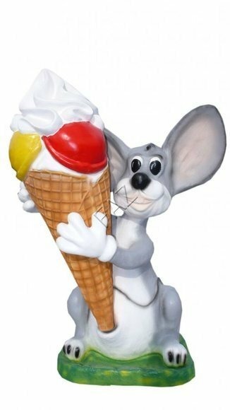 XXL Eis Diele Hase Werbung Aufsteller Figur Garten Dekoration Deko Laden