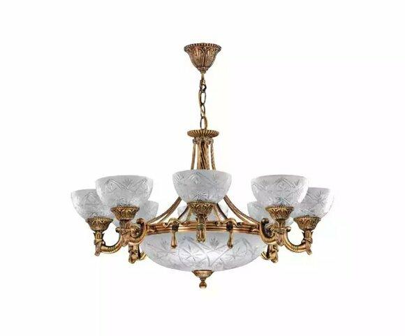 Deckenlampe Lüster Deckenleuchter Lampe Kronleuchter Glas Gold Grau