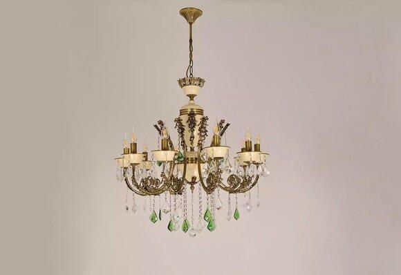 Luxus Kronleuchter Deckenlampe Lüster Leuchte Lampe Braun Kristall 80cm