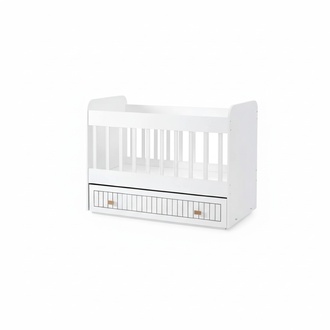 Babybett Kinderbett Bett Set Schublade weiß im Stil fürs Kinderzimmer