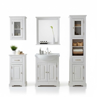 Badezimmer Waschbecken Badmöbel Set Badmöbelset 5tlg. Zimmer Design Badmöbelsets