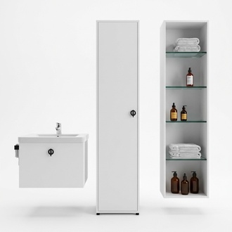 Badezimmerschrank Weiß Farbe Modern Luxus Rechteckig Badschrank Badezimmer