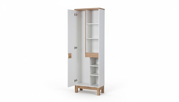 Badschrank Hochschrank Schrank Aufbewahrung Badezimmer Weiß Bad Badmöbel 60cm