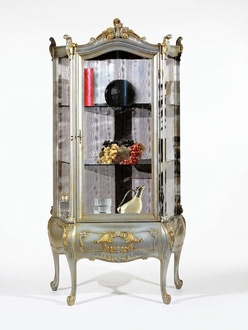 Barock Möbel Italienische Vitrine Schrank Möbel Schränke Echtholz Regal Elegant